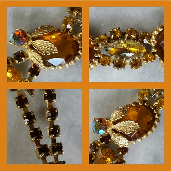 Vintage Rhinestone Bejeweled Deco Bracelet - Picture 5 of 11